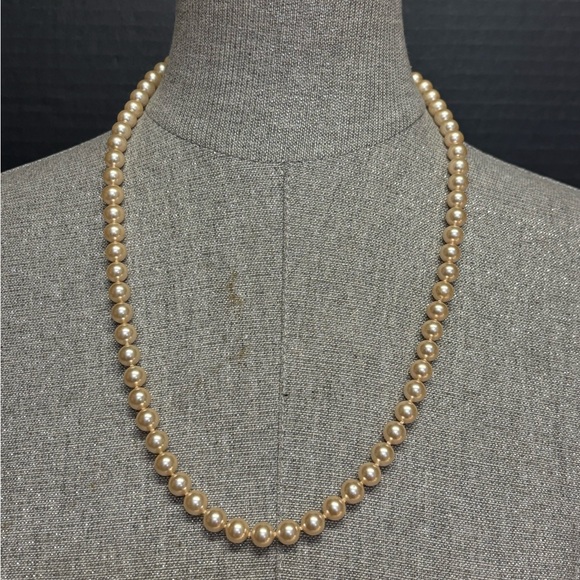 24-Inch Pearl Double Knot Necklace with Sterling Silver Catch #4966 - Picture 1 of 6